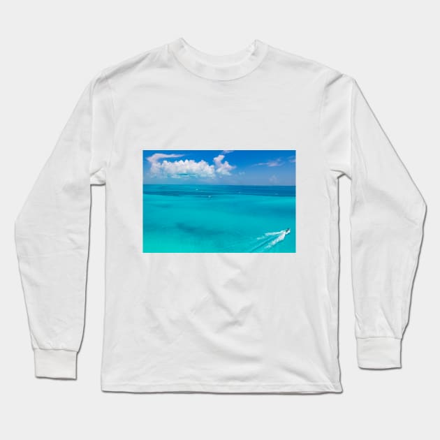 Perfect Nautical Caribbean Blue Ocean Water Long Sleeve T-Shirt by SafariByMarisa